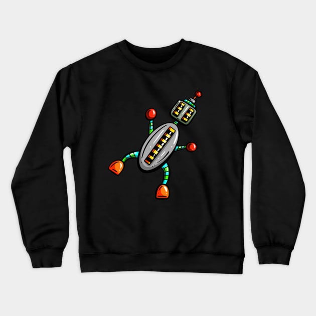 Balancing Cartoon Robot Crewneck Sweatshirt by Squeeb Creative